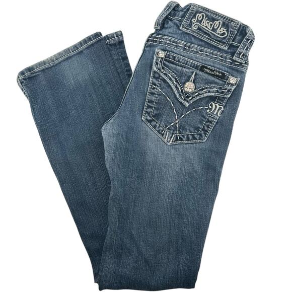 Vintage y2k Women's Low Rise Miss Me Blue Denim Bootcut Jeans Sz 25 JP4896EC-6R - Picture 1 of 8